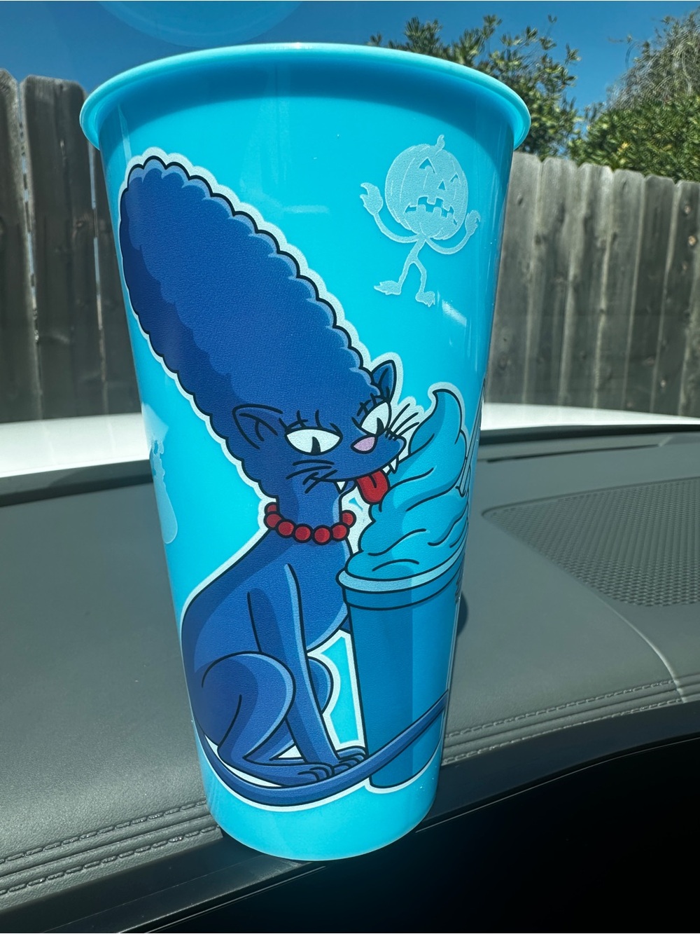 Jack in the Box Simpsons Marge Cat Blue Tumbler Cup